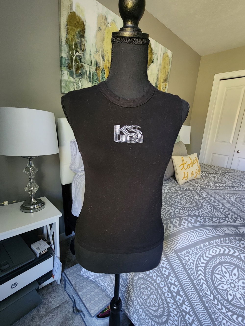 Ksubi Black Studded Logo Sleeveless Tank